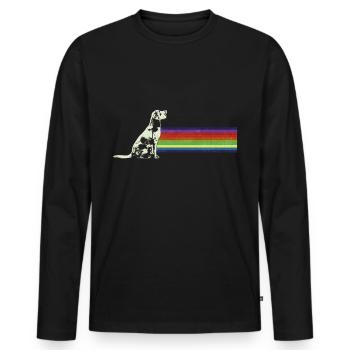 Labrador Retriever retro gift shirt - Men's Premium Organic Long Sleeve Shirt - black - Front - Nico (187cm)