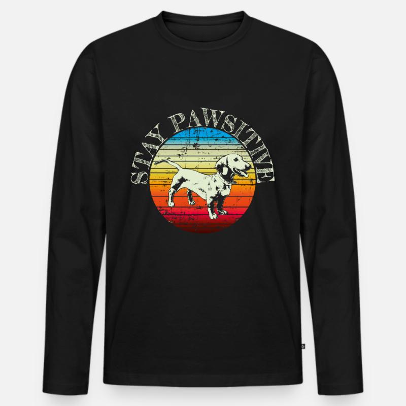 Dackel retro Geschenk Shirt - Männer Premium Bio Langarmshirt - Schwarz