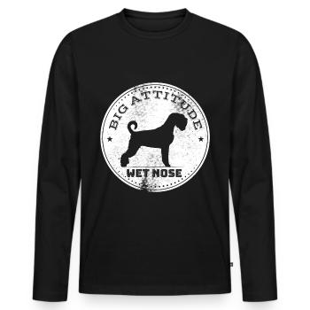 Chemise cadeau rétro Schnauzer miniature - T-shirt manches longues Premium bio Homme - noir - Devant - Nico (187cm)