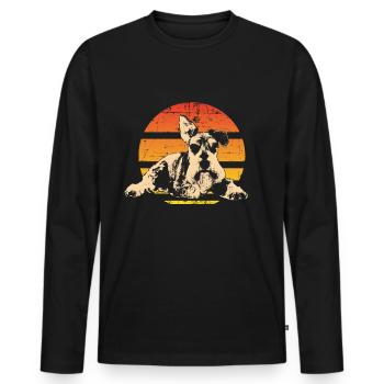 Miniature Schnauzer retro gift shirt - Men's Premium Organic Long Sleeve Shirt - black - Front - Nico (187cm)