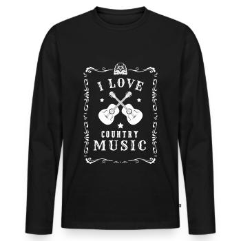 I Love Country Music Music Countrymusic Gift - Men's Premium Organic Long Sleeve Shirt - black - Front - Nico (187cm)