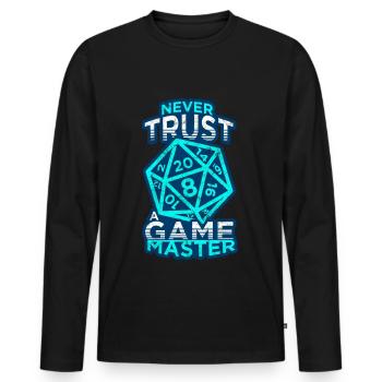 Rollenspiel RPG Dungeon Würfel - Männer Premium Bio Langarmshirt - Schwarz - Vorne - Nico (187cm)