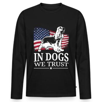 English Cocker Spaniel retro gift shirt - Men's Premium Organic Long Sleeve Shirt - black - Front - Nico (187cm)