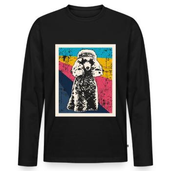 Caniche retro cadeau chemise - T-shirt manches longues Premium bio Homme - noir - Devant - Nico (187cm)