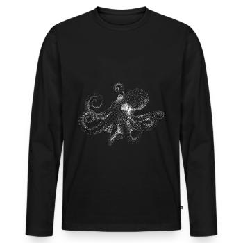 Octopus Tintenfisch Krake Oktopus - Men's Premium Organic Long Sleeve Shirt - black - Front - Nico (187cm)