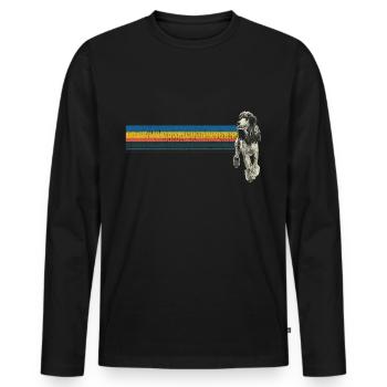 Chemise cadeau rétro caniche - T-shirt manches longues Premium bio Homme - noir - Devant - Nico (187cm)