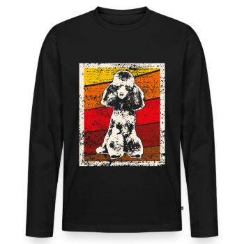 Chemise cadeau rétro caniche - T-shirt manches longues Premium bio Homme - noir - Devant - Nico (187cm)