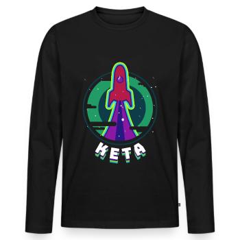 Keta Ketamin Drogen Raumschiff - Männer Premium Bio Langarmshirt - Schwarz - Vorne - Nico (187cm)