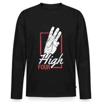 Finger amputation - T-shirt manches longues Premium bio Homme - noir - Devant - Nico (187cm)