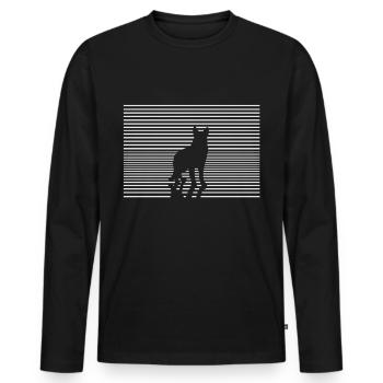 German shepherd retro gift shirt - Men's Premium Organic Long Sleeve Shirt - black - Front - Nico (187cm)