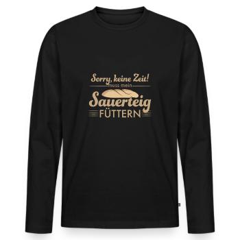 Sauerteigbrot mit Sauerteig ansetzen und backen - Männer Premium Bio Langarmshirt - Schwarz - Vorne - Nico (187cm)