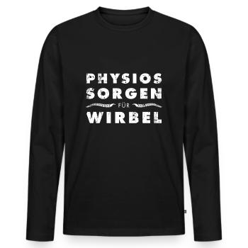 Physiotherapie Ausbildung Spruch Krankengymnastik - Männer Premium Bio Langarmshirt - Schwarz - Vorne - Nico (187cm)