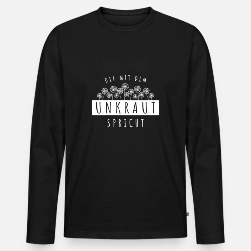 Unkraut Pustelblume Löwenzahn - Männer Premium Bio Langarmshirt - Schwarz