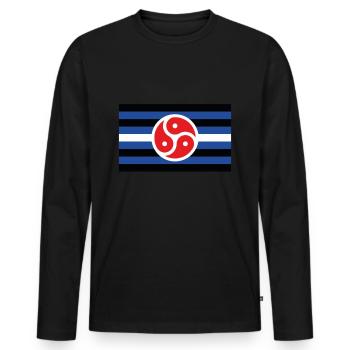 BDSM Flagge Symbol Dom Sub Fetisch Kinky Sex DDLG - Männer Premium Bio Langarmshirt - Schwarz - Vorne - Nico (187cm)