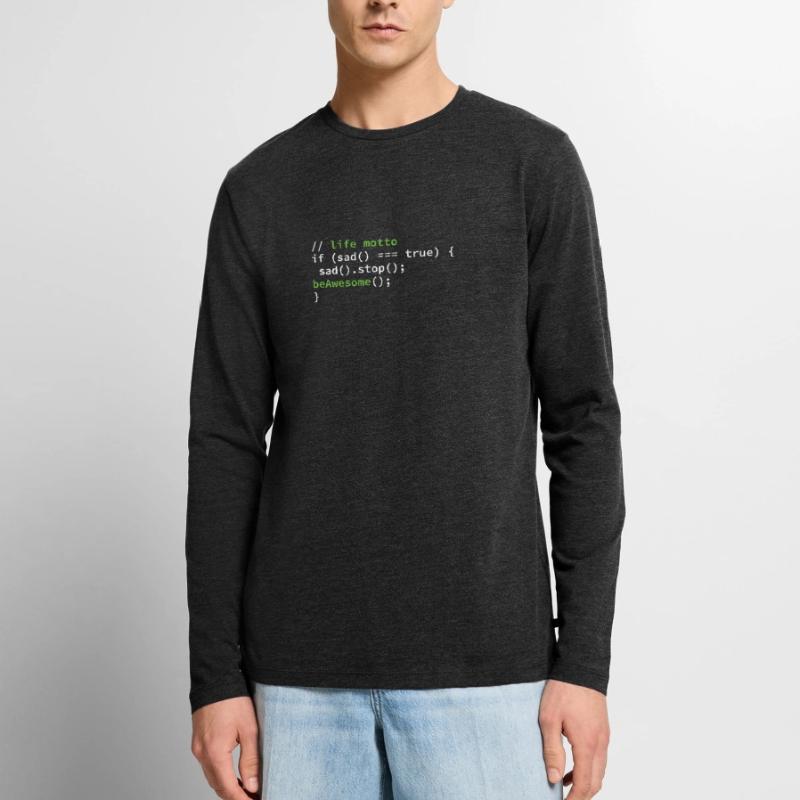 Coder Coding devise du programmeur de la vie T-shirt manches longues Premium bio Homme