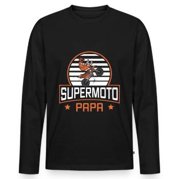 Supermoto Motorcycle Design for an Enduro Rider - Men's Premium Organic Long Sleeve Shirt - black - Front - Nico (187cm)