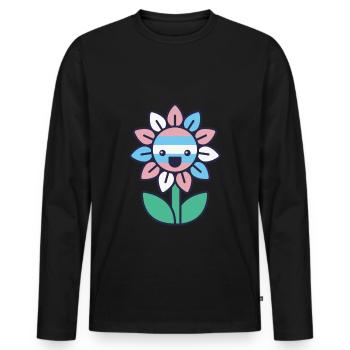 Transgenre Genderqueer Trans - T-shirt manches longues Premium bio Homme - noir - Devant - Nico (187cm)