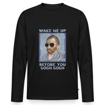 Van Gogh sort artiste Art - T-shirt manches longues Premium bio Homme - noir - Devant - Nico (187cm)