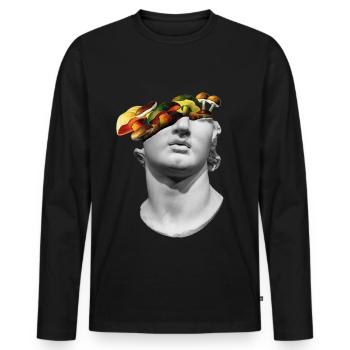 Goblincore Aesthetics Shirt für Pilzsammler - Männer Premium Bio Langarmshirt - Schwarz - Vorne - Nico (187cm)