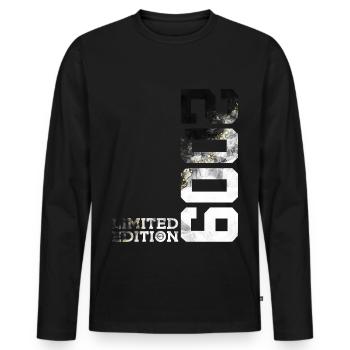 ÉDITION LIMITÉE 2009 COOL 17E ANNIVERSAIRE - T-shirt manches longues Premium bio Homme - noir - Devant - Nico (187cm)