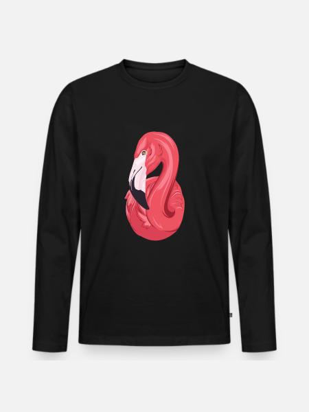 Flamingo Summer / Summer / Sun - Men's Premium Organic Long Sleeve Shirt - black