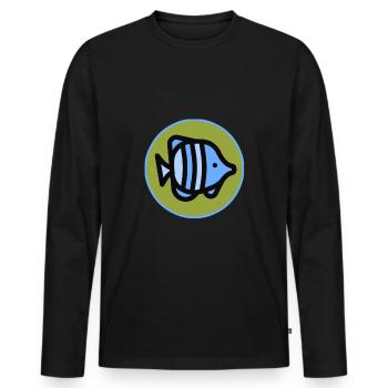 Poisson - poisson - poison - T-shirt manches longues Premium bio Homme - noir - Devant - Nico (187cm)