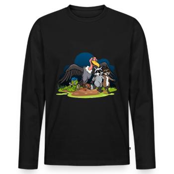 Stolzer Katzen Papa - Männer Premium Bio Langarmshirt - Schwarz - Vorne - Nico (187cm)