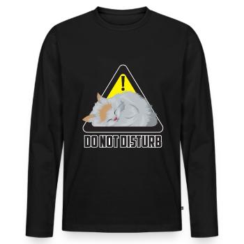 Do not disturb cat / cat - Men's Premium Organic Long Sleeve Shirt - black - Front - Nico (187cm)