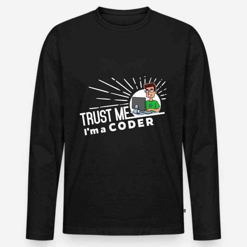 Programmør - Tro mig - Premium økologisk langærmet T-shirt til mænd - sort