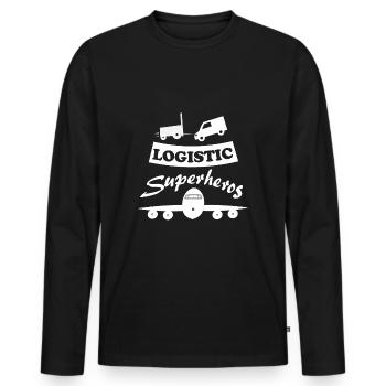 Logistik und Transport - Männer Premium Bio Langarmshirt - Schwarz - Vorne - Nico (187cm)
