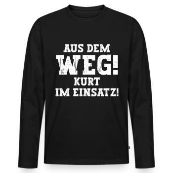 Kurt Lustiger Spruch Vorname Name Kurt - Männer Premium Bio Langarmshirt - Schwarz - Vorne - Nico (187cm)