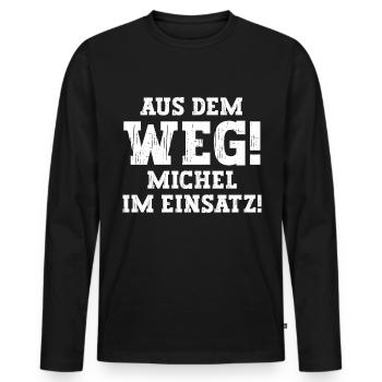 Michel Lustiger Spruch Vorname Name Michel - Männer Premium Bio Langarmshirt - Schwarz - Vorne - Nico (187cm)
