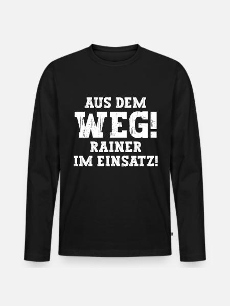 Rainer Lustiger Spruch Vorname Name Rainer - Männer Premium Bio Langarmshirt - Schwarz