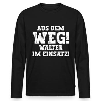 Walter Lustiger Spruch Vorname Name Walter - Männer Premium Bio Langarmshirt - Schwarz - Vorne - Nico (187cm)