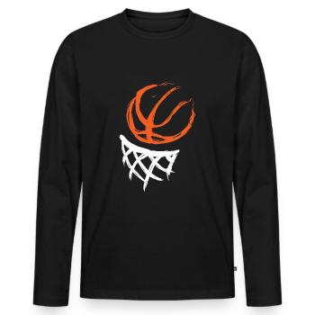 Basketballer Basketballerin Basketball Geschenk - Männer Premium Bio Langarmshirt - Schwarz - Vorne - Nico (187cm)