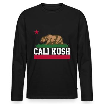California Weed Cannabis Grass Weed Gift THC - Men's Premium Organic Long Sleeve Shirt - black - Front - Nico (187cm)