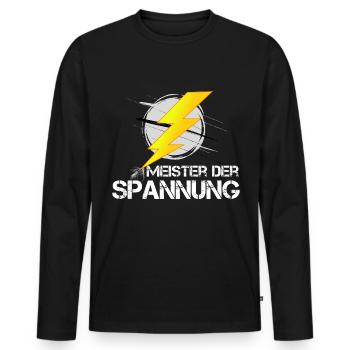 Elektriker Elektroniker T-Shirt - Männer Premium Bio Langarmshirt - Schwarz - Vorne - Nico (187cm)
