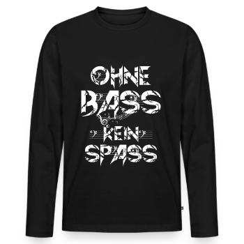 OHNE BASS KEIN SPASS - Männer Premium Bio Langarmshirt - Schwarz - Vorne - Nico (187cm)
