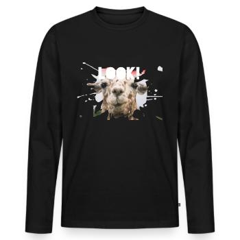 Funny funny funny gift comic - Men's Premium Organic Long Sleeve Shirt - black - Front - Nico (187cm)