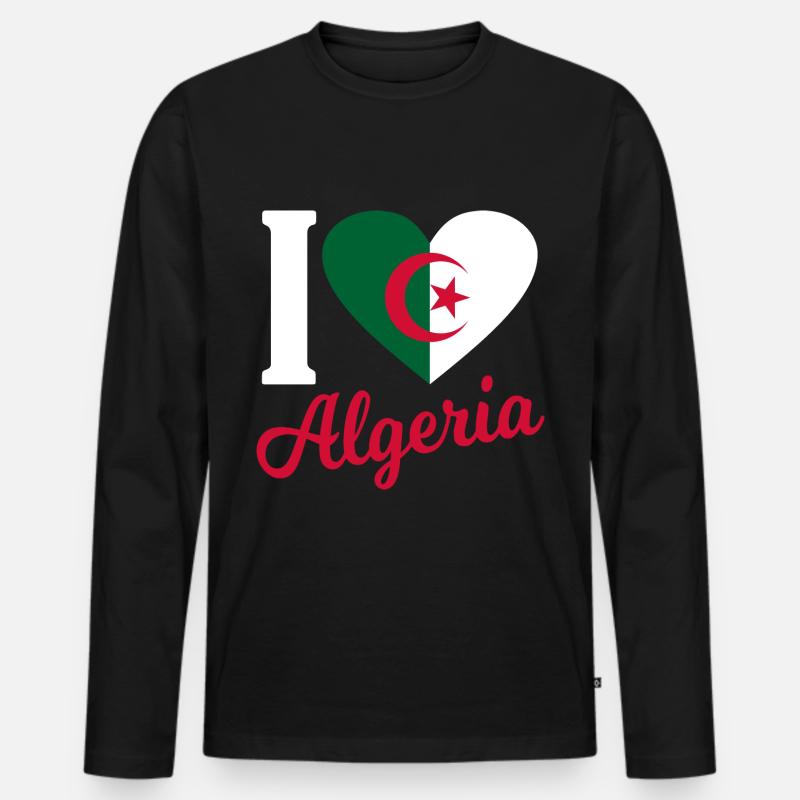 Algerien Afrika Geschenkidee - Männer Premium Bio Langarmshirt - Schwarz