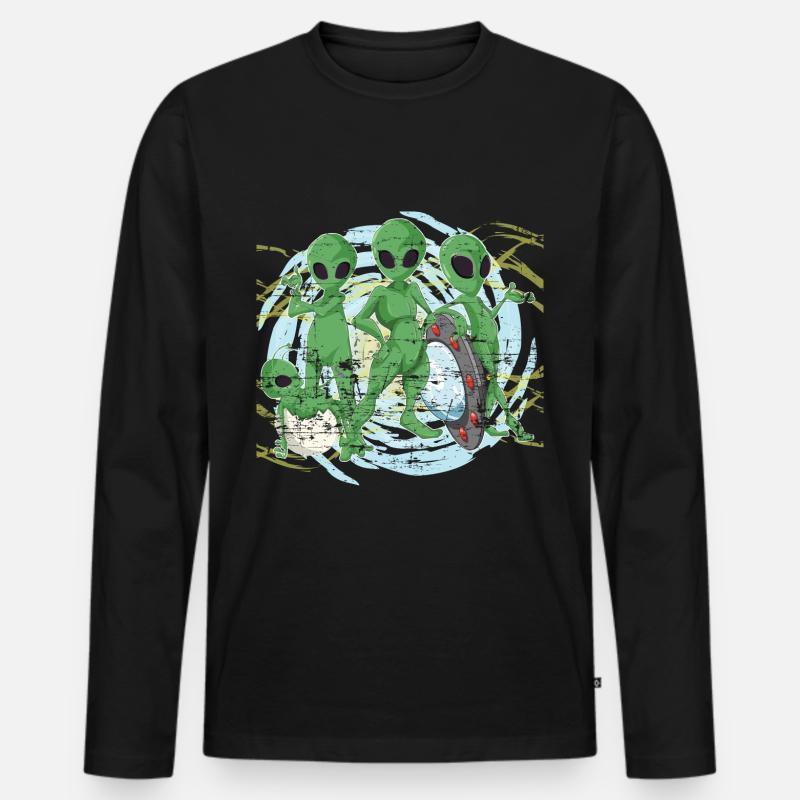 Alien - Männer Premium Bio Langarmshirt - Schwarz
