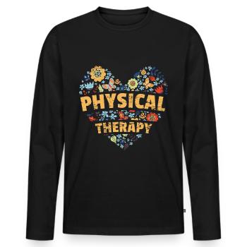 Physiotherapy - Men's Premium Organic Long Sleeve Shirt - black - Front - Nico (187cm)
