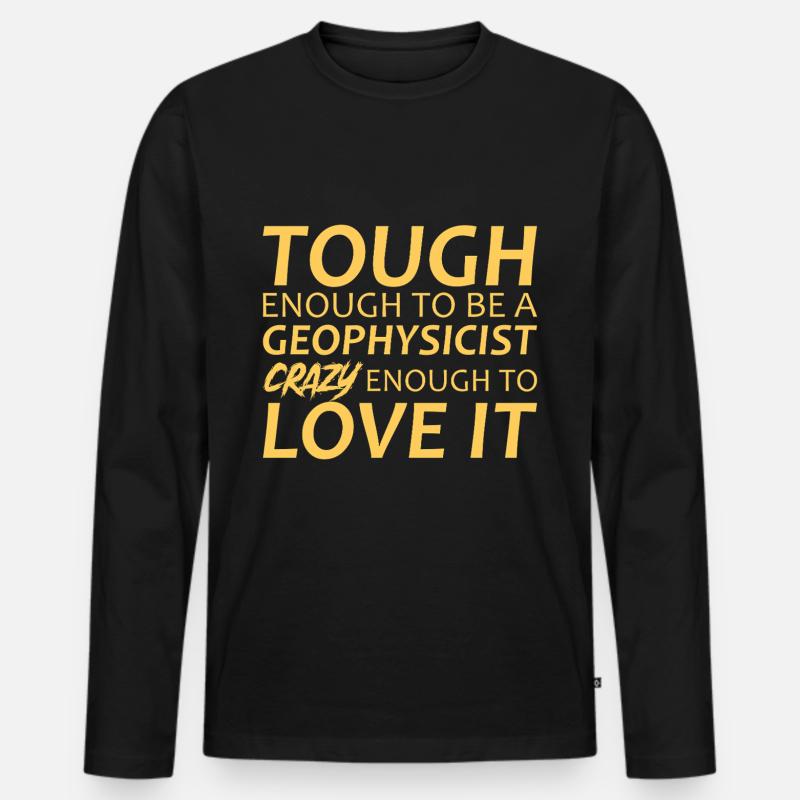 Geophysicist Crazy Geophysics - Männer Premium Bio Langarmshirt - Schwarz