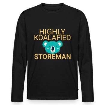 Storeman Koalafied - Männer Premium Bio Langarmshirt - Schwarz - Vorne - Nico (187cm)