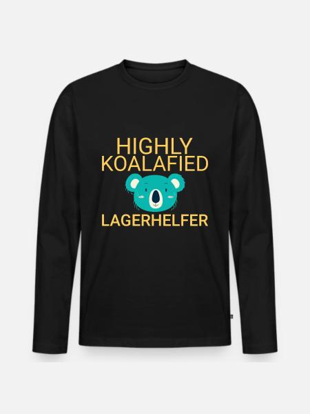 Warehouse Assistant Koalafied - Men's Premium Organic Long Sleeve Shirt - black