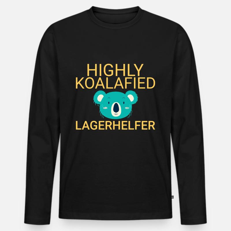 Lagerhelfer Koalafied - Männer Premium Bio Langarmshirt - Schwarz