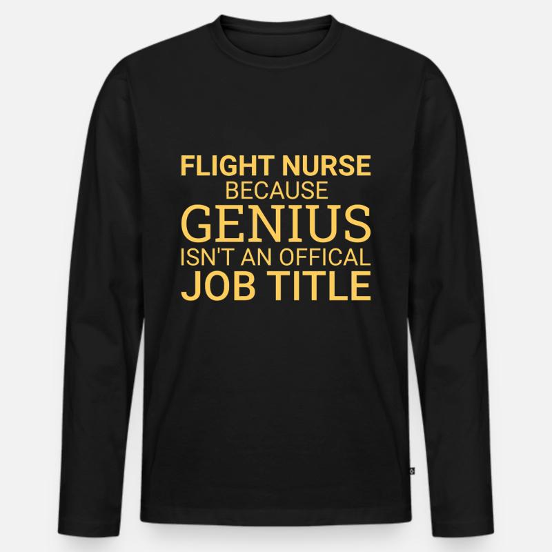 Flight Nurse Genius Luftrettung - Männer Premium Bio Langarmshirt - Schwarz