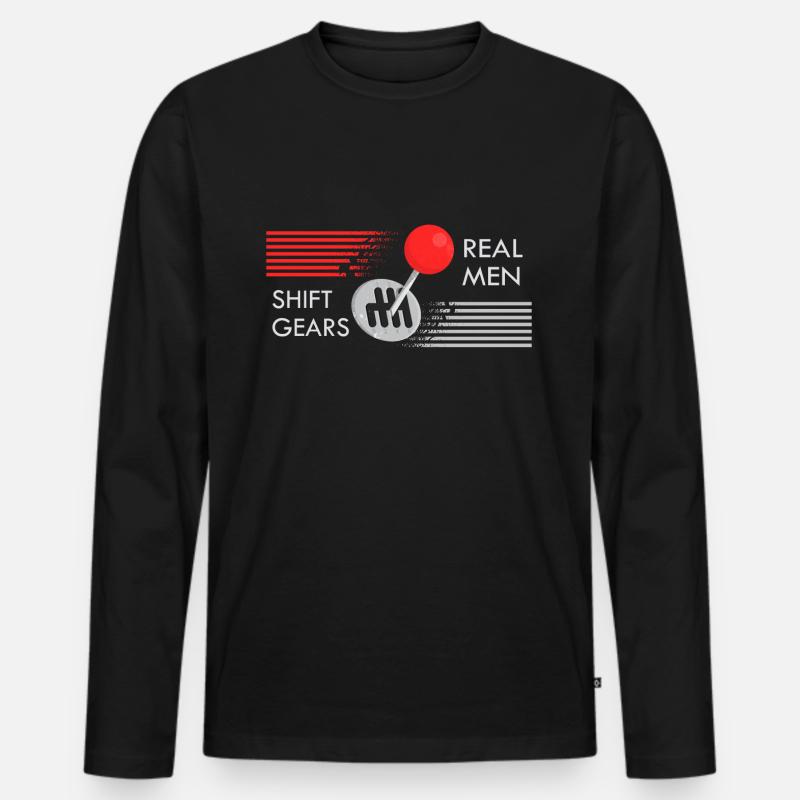 Echte Männer schalten - Männer Premium Bio Langarmshirt - Schwarz