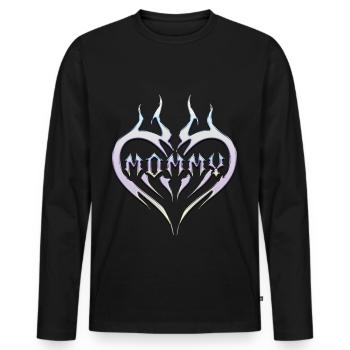 Tribal Heart Tattoo for Emo and Goth - Men's Premium Organic Long Sleeve Shirt - black - Front - Nico (187cm)