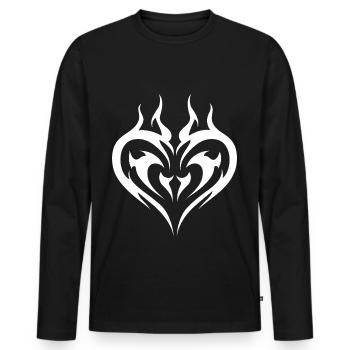 Tribal Heart Tattoo for Emo and Goth - Men's Premium Organic Long Sleeve Shirt - black - Front - Nico (187cm)